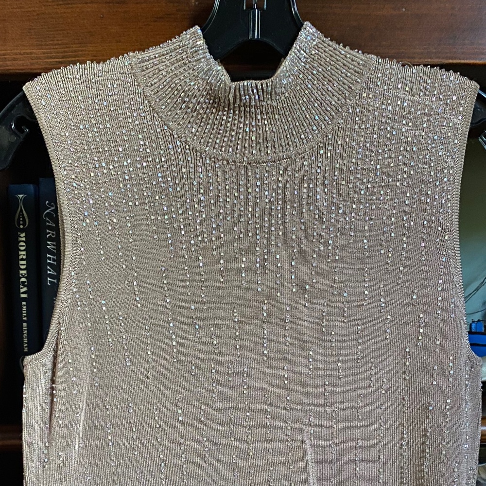 DESIGNER MOCK TURTLENECK JEWEL TOP